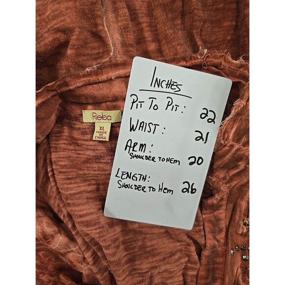 Reba Red Embroidered Beaded Western Shirt Womens Sz XL Pearl Snap Cowgirl Rodeo - Picture 7 of 9